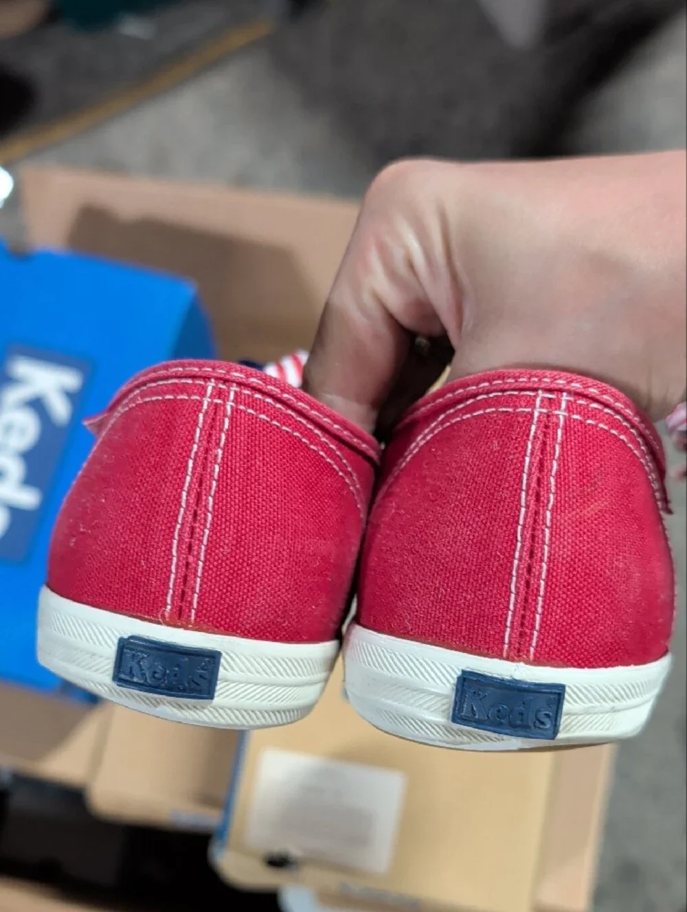 Keds Champion Red Canvas Sneakers with USA Laces